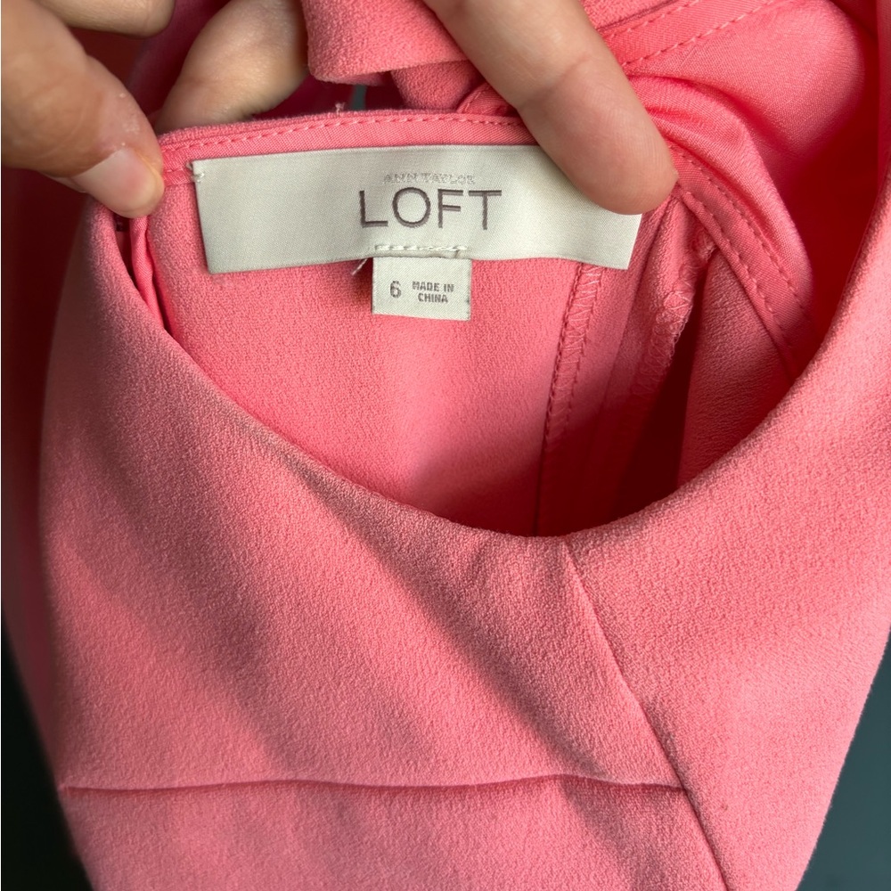 Loft Coral Pink Scalloped Dress - Picture 5 of 10